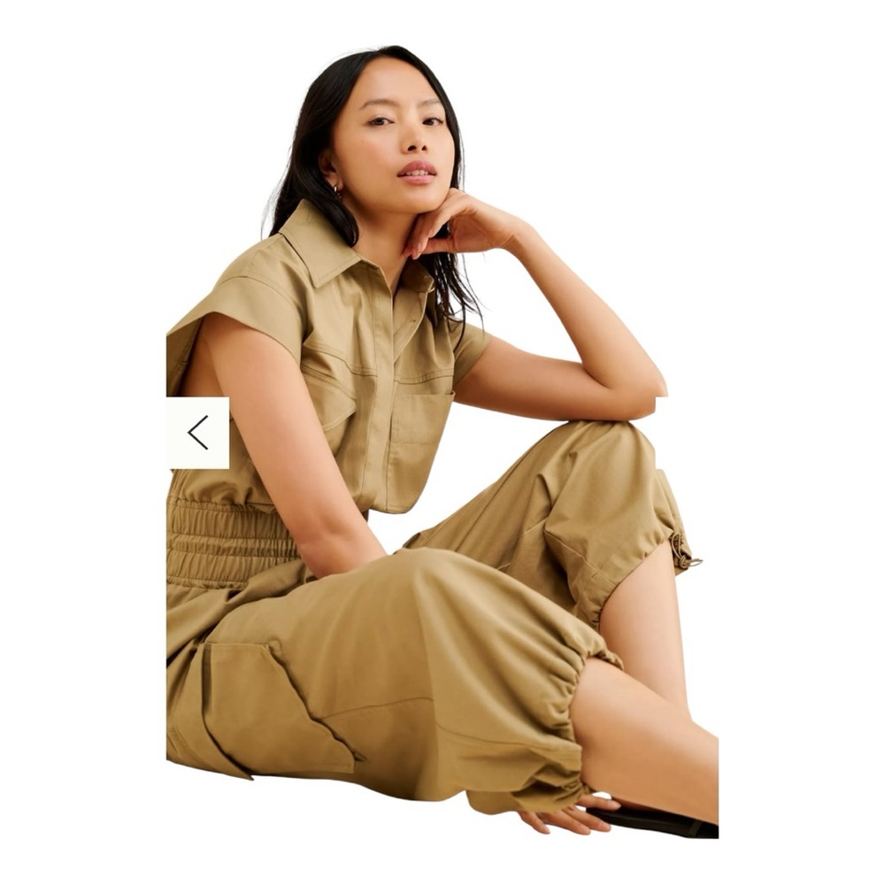 NWOT Anthropologie Pilcro Twill Utility Cargo jumpsuit  Size Large boho - Picture 4 of 4